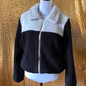 Forever 21  White & Black Zipper Jacket